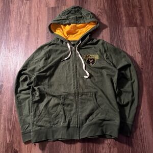 Baylor University Bears NCAA Full‎ Zip Hoodie Green Yellow Womens Large